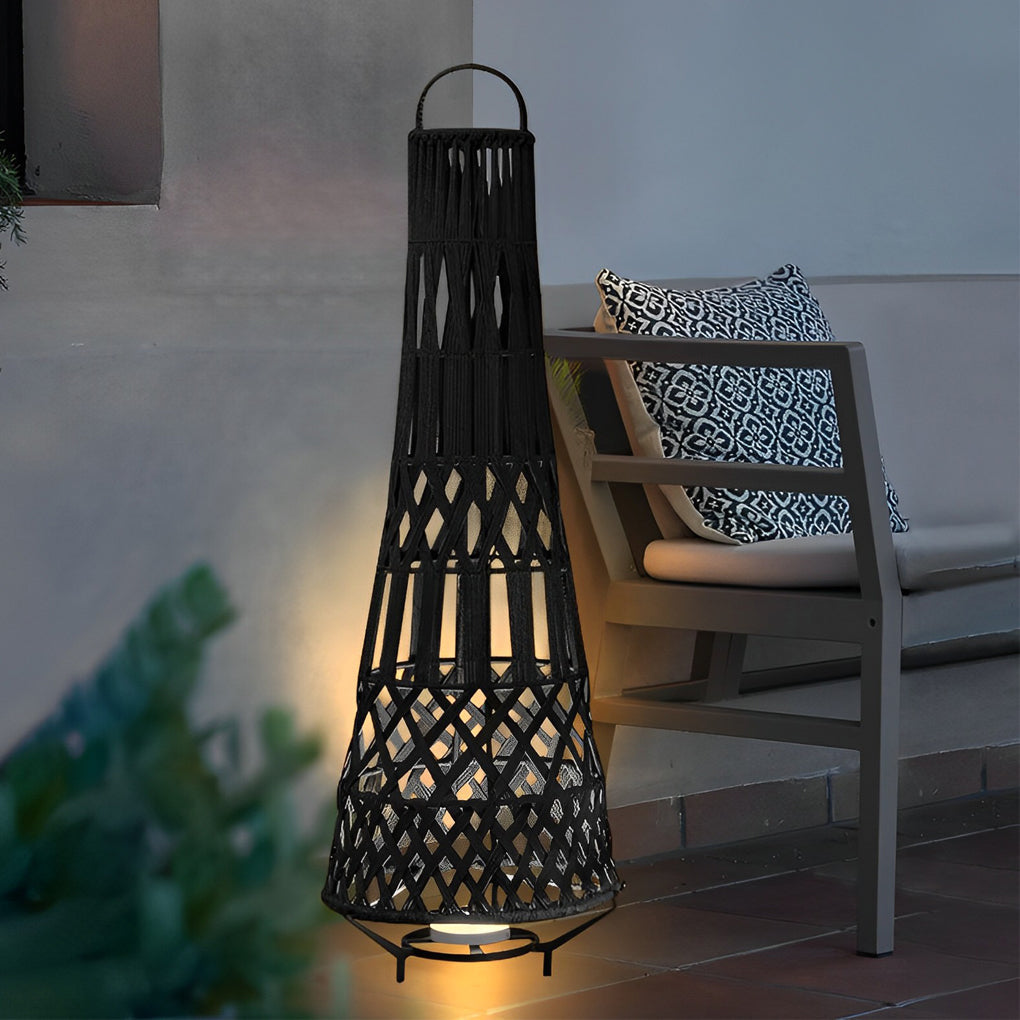 Metal Outdoor Tribal Floor Lamp