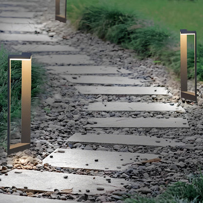 Geometric Design Waterproof LED Black Modern Outdoor Pathway Lights