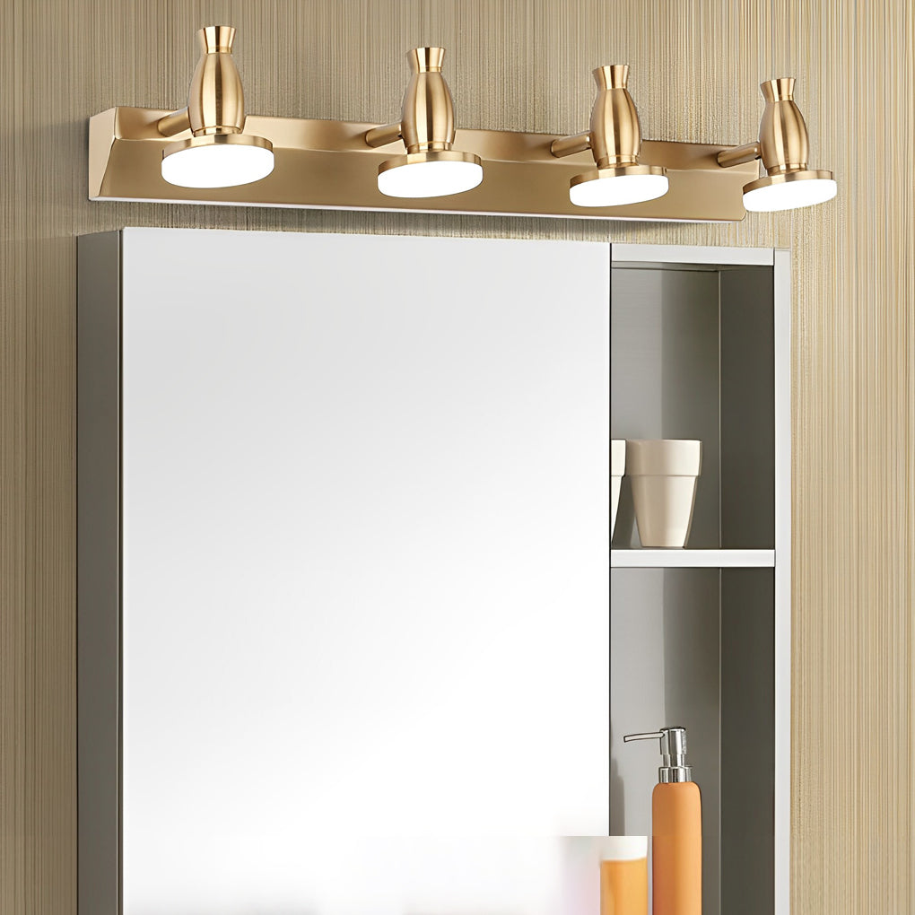 Adjustable Gold Bathroom Vanity Light with 180° Rotatable Heads - 3/4 Light LED Fixture