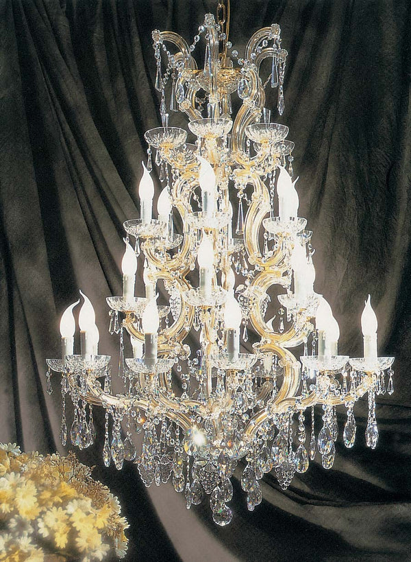 24 Lights Maria Theresa crystal chandelier droped with hand-cut crystals