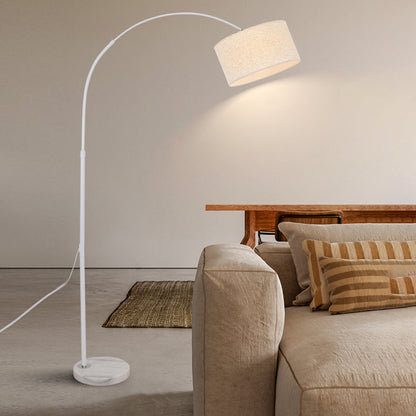 [Clearance Sale] Marble Base and Shaded Adjustable Arc Floor Lamp