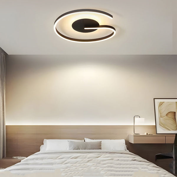 White/Black Open Ring Circle Ceiling Lamp LED Bedroom Flush Mounted Ceiling Light