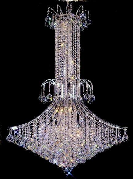 Brilliant 14 light Crystal chandelier dressed with 25% Full Lead crystal