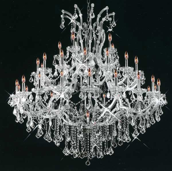 Maria Theresa chandelier dressed with fantastic crystal in polished chrome finish