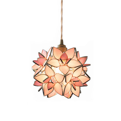 Glass Gardenia Petals Romantic Warm LED French Style Pendant Lights Fixture