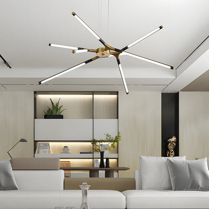 3/8-Light LED Dimmable Linear Sputnik Chandelier for Living Room