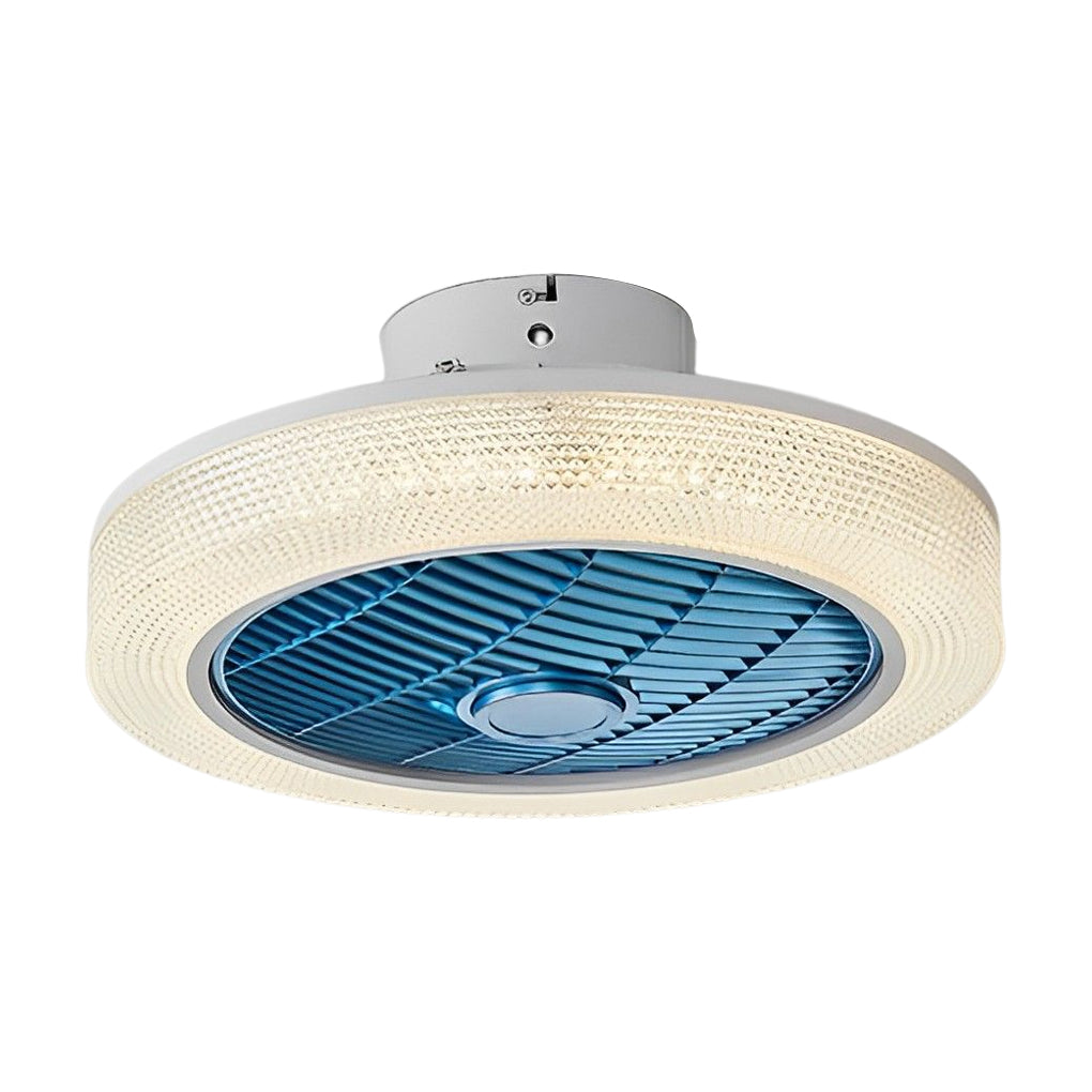 Round Dimmable LED Warm Air Mute Modern Bladeless Ceiling Fans Lights