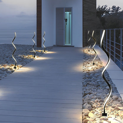 Creative Twisted Seaweed Shaped Waterproof LED Modern Solar Lawn Lights