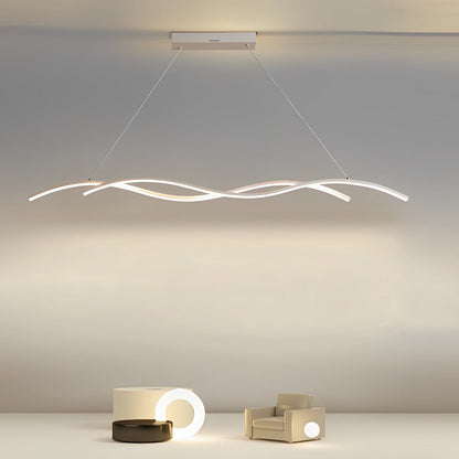 Double Wavy Minimalist LED Creative Modern Chandelier Hanging Ceiling Lamp