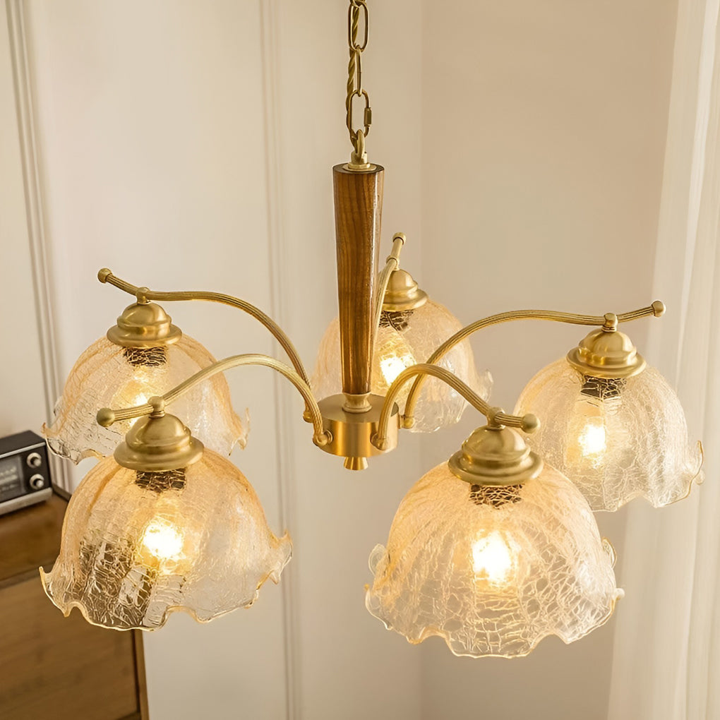 3 Lights Cracked Glass Retro Chandelier Pendant Light Ceiling Lamp