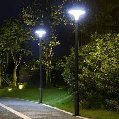 Round Mushroom Waterproof Intelligent Black Modern Solar Lamp Post Light