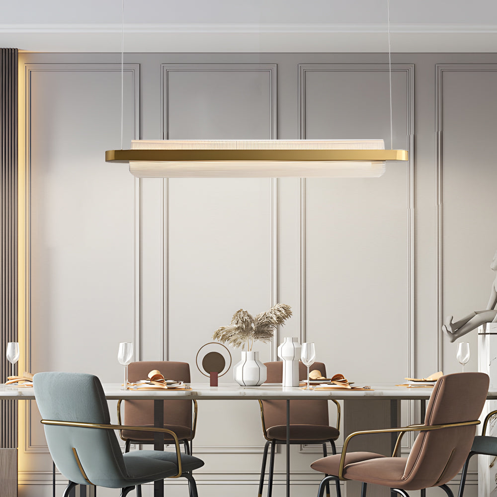 Modern Nami Linear Suspension Lamp Elegant Acrylic Island Light