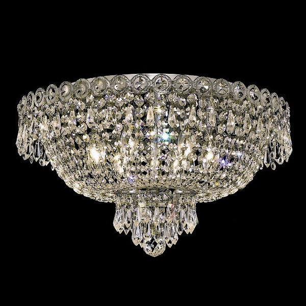 4 light crystal flush mount Chrome plated