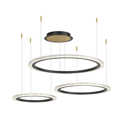 Simple Circular Rings Luxury Three Step Dimming Nordic Ceiling Light Fixture