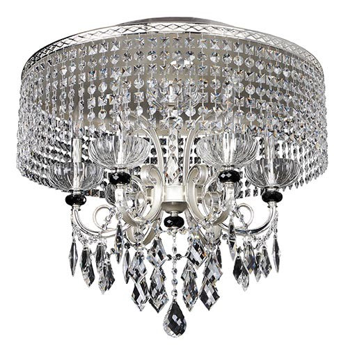 Allegri by Kalco Gabrieli Two-Tone Silver Nine-Light Flush Mount with Firenze Clear Crystal