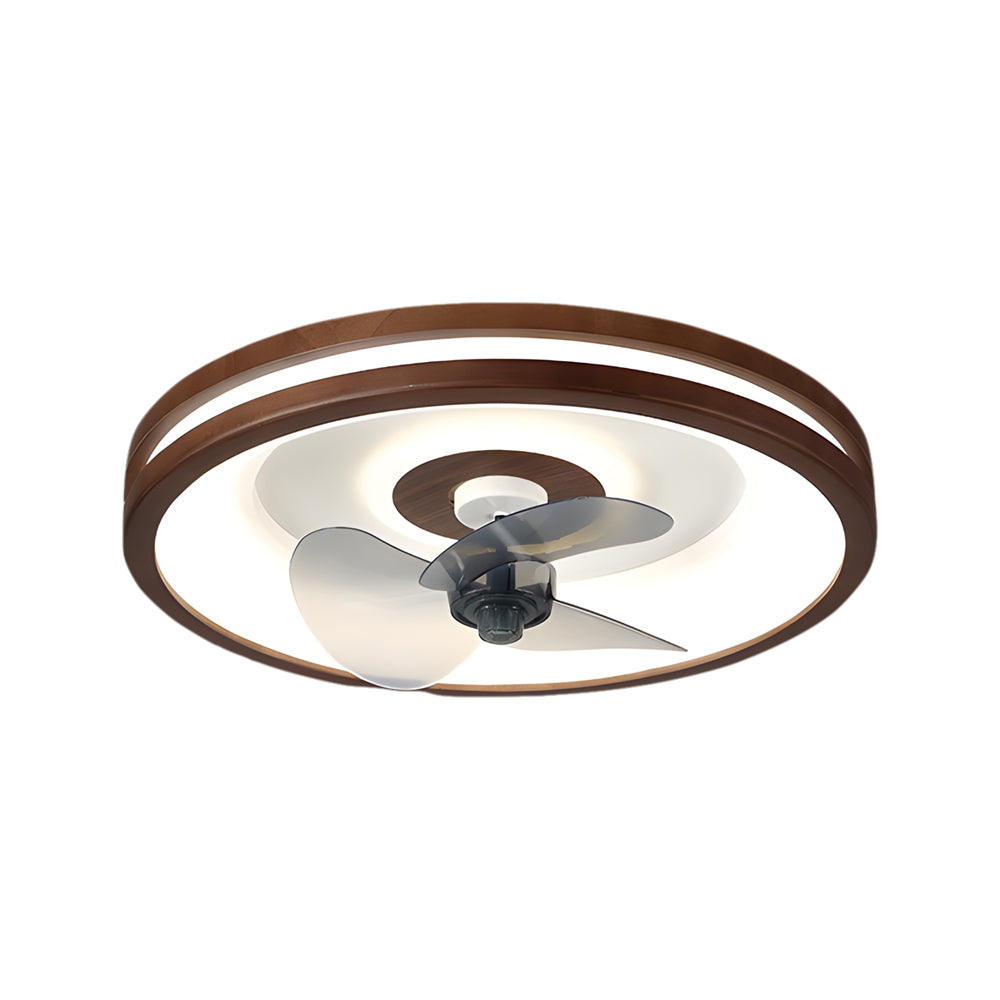 19.7-in Walnut 6-Speed Flush Mount Ceiling Fans With LED Light and Remote