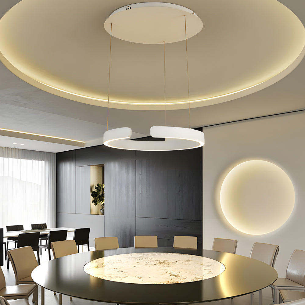 Modern C-shaped Pendant Light with Adjustable Height