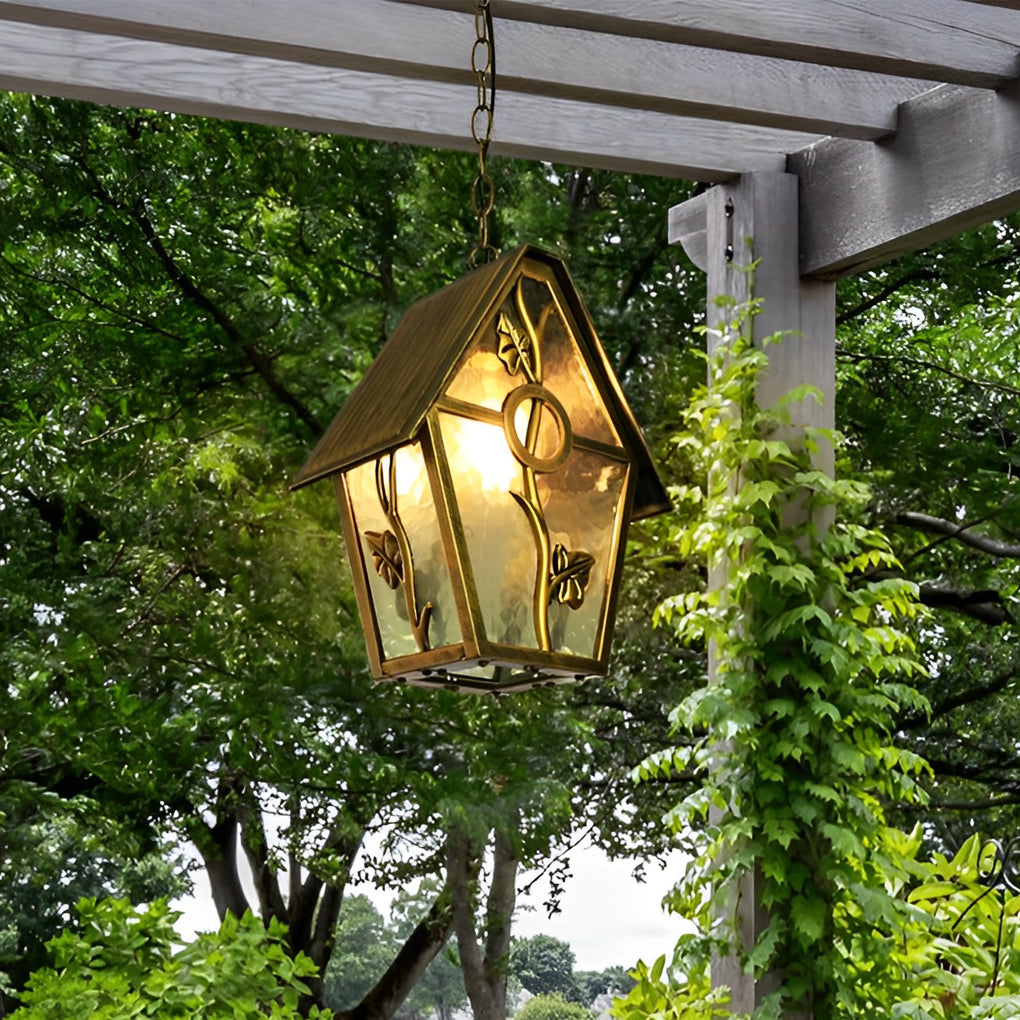 Creative Cabin Glass Waterproof American Style Outdoor Chandelier Lamp