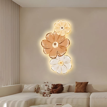 Ins Flowers Plant Luminous LED Lighting USB Decorative Painting Wall Decor