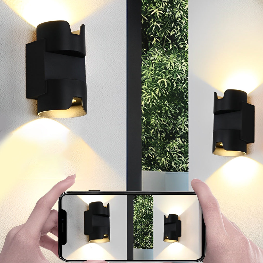 Waterproof Up and Down Light LED Black Modern Wall Washer Light Wall Lamp