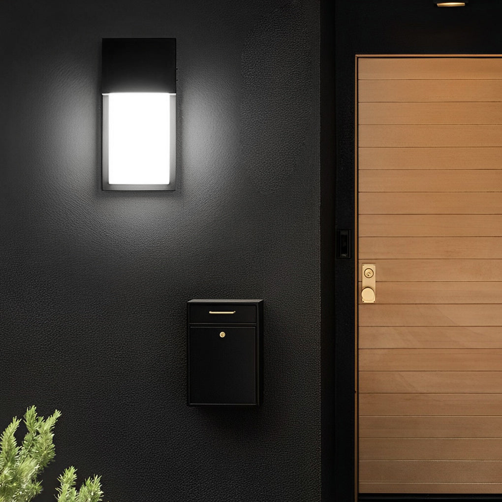 Rectangular Waterproof LED 10W Black Outdoor Wall Light