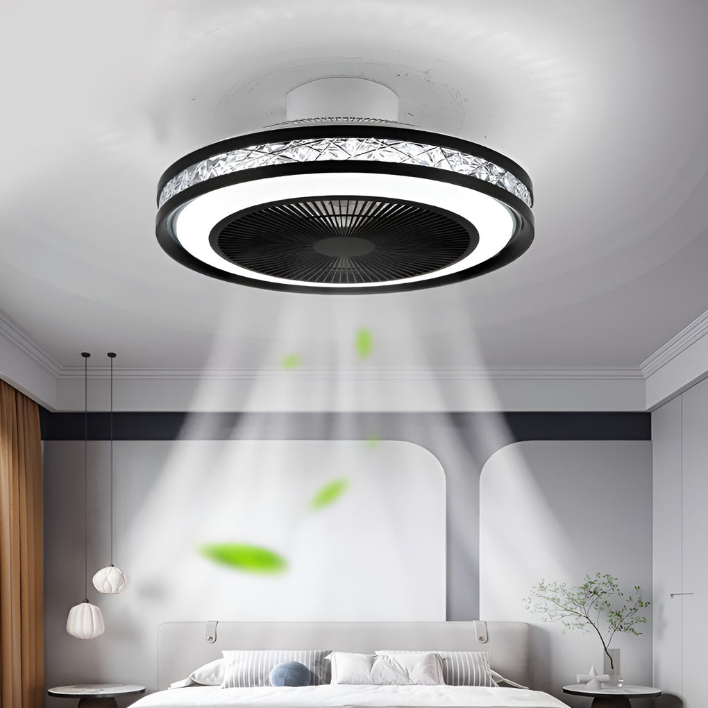 Nordic Minimalist Household Stepless Dimming Integrated Bladeless Ceiling Fan Lamp