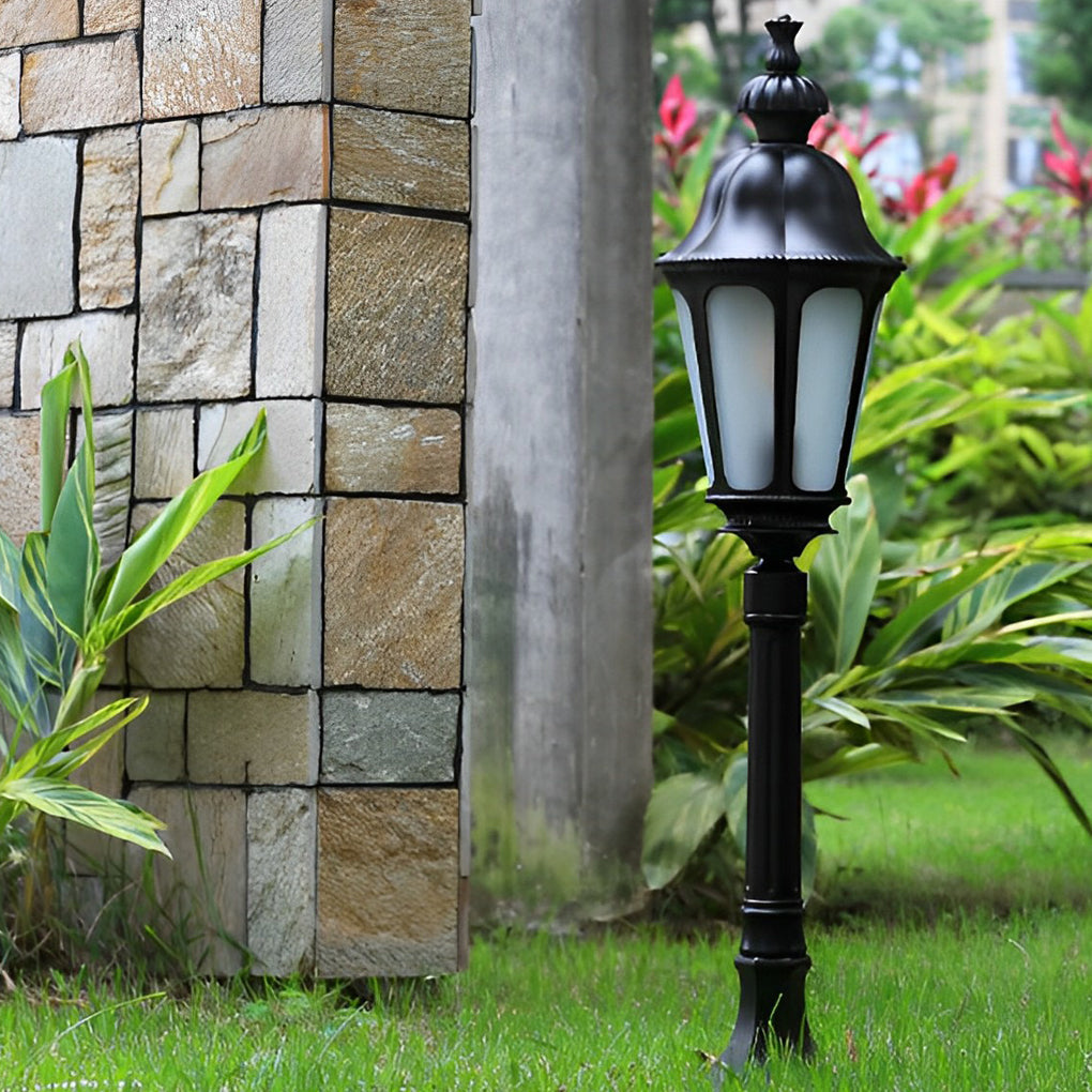 Outdoor Waterproof LED Black European-style Lawn Lights Path Lamp Post