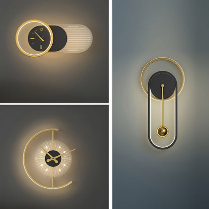 Creative Mute Clock Shaped LED Nordic Wall Lamp Wall Sconce Lighting