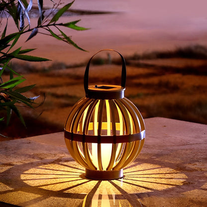 Portable PP Rattan Craft Waterproof LED Modern Solar Outdoor Lanterns