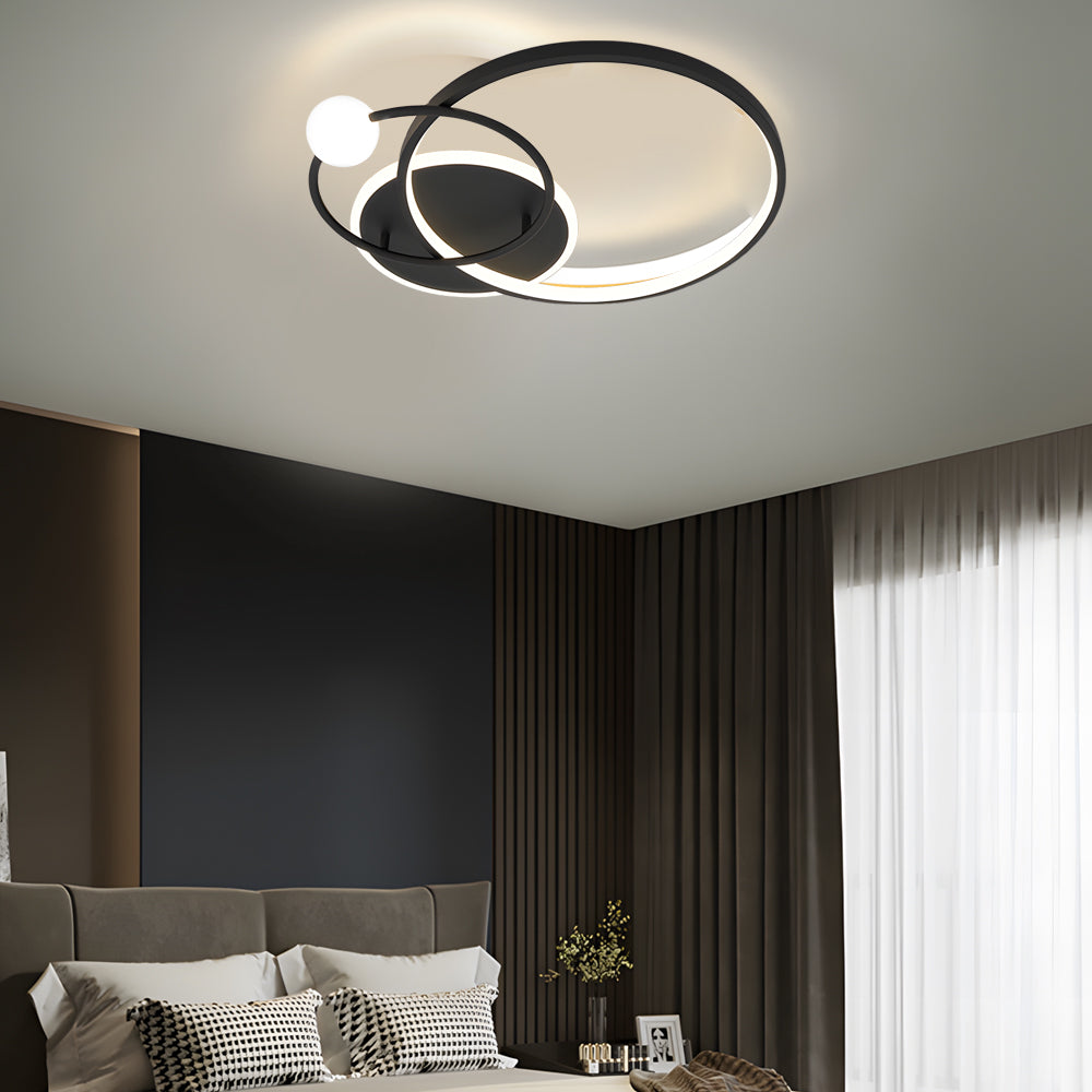 Multi-circle LED Flush Ceiling Light - Gold/Balck/White