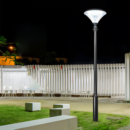 1-Light Black Outdoor LED Solar Lamp Post and Pole Street Light