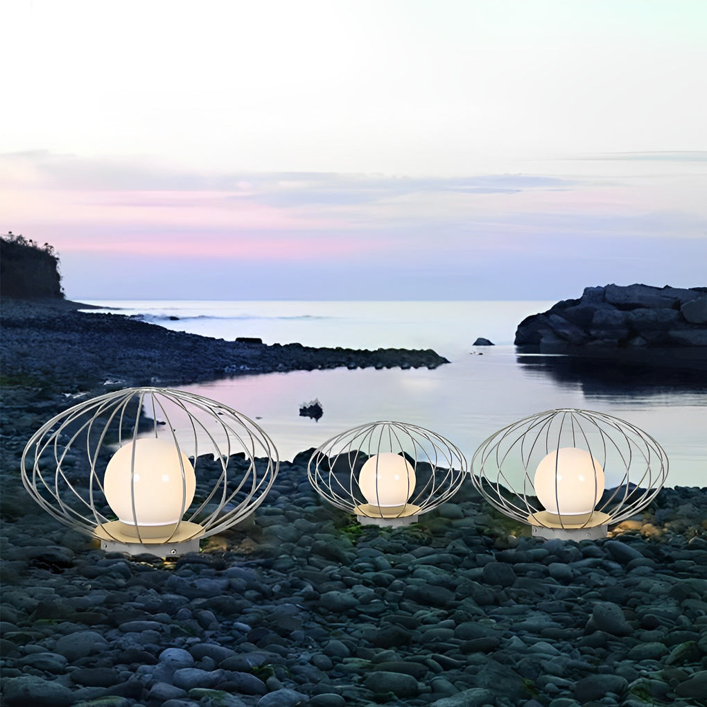 Mushroom Cage Shape LED Waterproof Modern Lawn Lamp Outdoor Lights