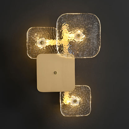 Creative Rounded Square Glass Copper LED Modern Wall Sconce Lighting