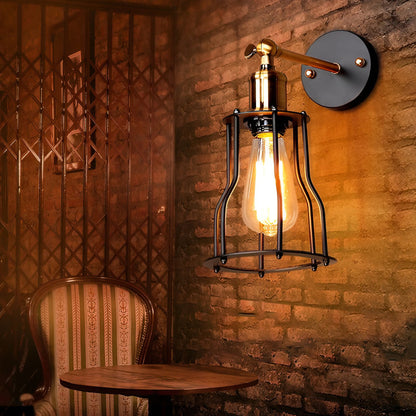 Adjustable Retro Iron E27 Waterproof Industrial Plug in Wall Sconce Lighting