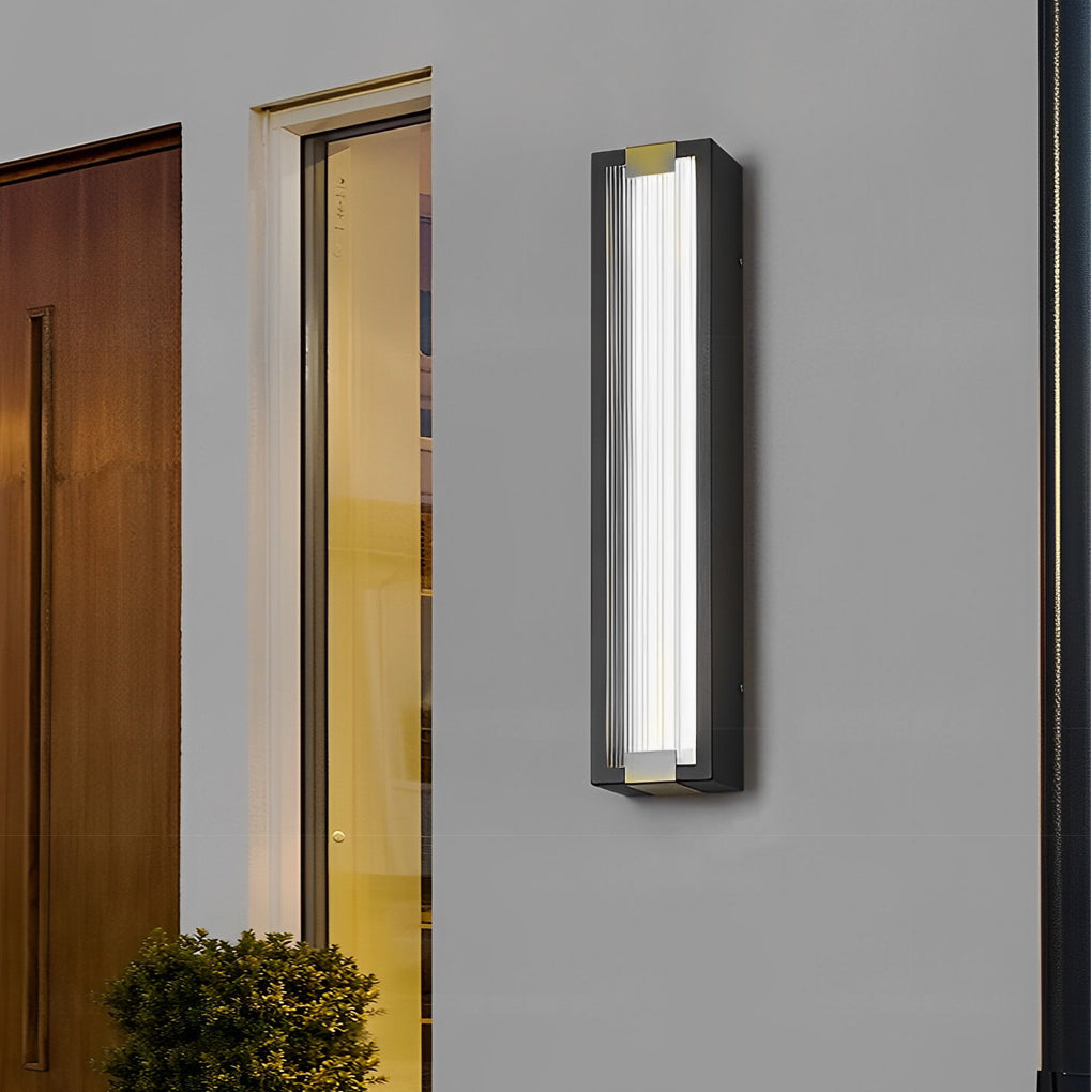 Rectangular Waterproof LED Black Modern Porch Lights Wall Sconces