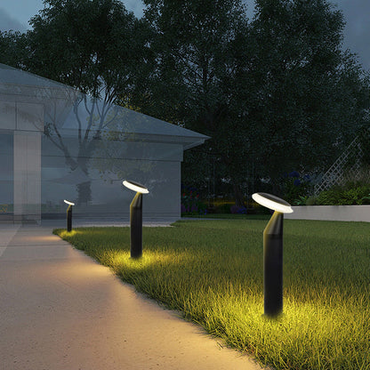 Waterproof Round Mushroom LED Black Modern Pathway Lights Lawn Lamp