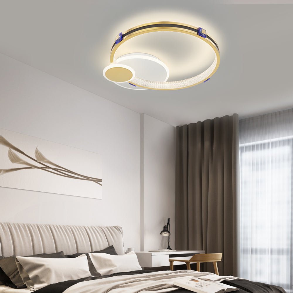 Ring Round Three Step Dimming Creative Modern LED Ceiling Light Fixture