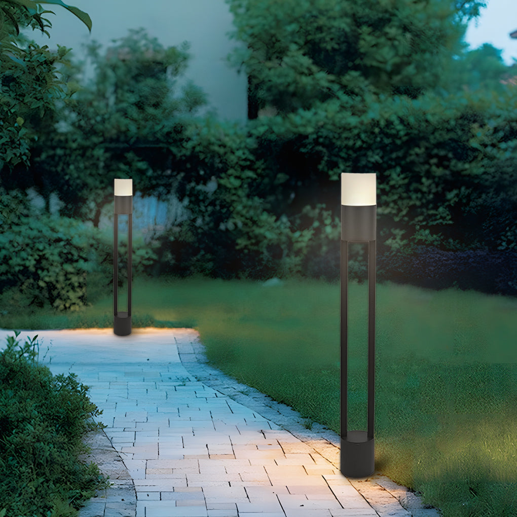 Round Minimalist Outdoor Post Lights Waterproof LED Pole Light Outdoor Lights