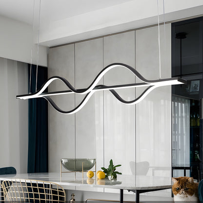 Simple Long Waves Lines 3 Step Dimming Modern Dining Room Chandeliers