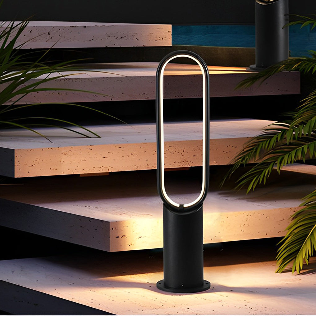 Waterproof Long Strip Aluminum LED Black Modern Solar Pathway Lights