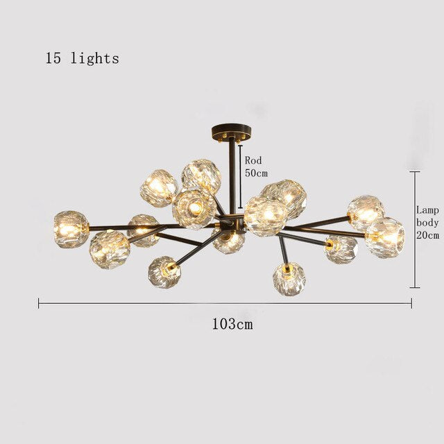 Rama Branch Chandelier, Black