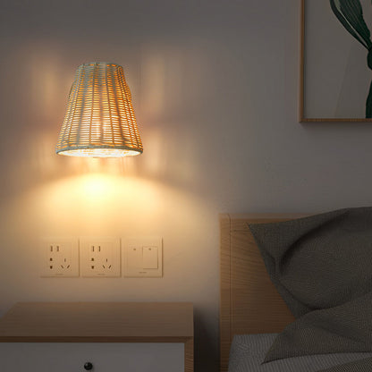 Minimalist Rattan Hand-woven 360° Adjustable Japanese-style Wall Lamp