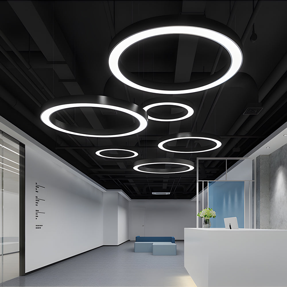 Round Ring Hanging Profile Light Suspended Office LED Pendant Light for Gyms