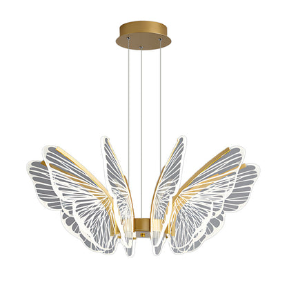 Butterflies LED Dimmable with Remote Control Modern Chandelier Hanging Lamp