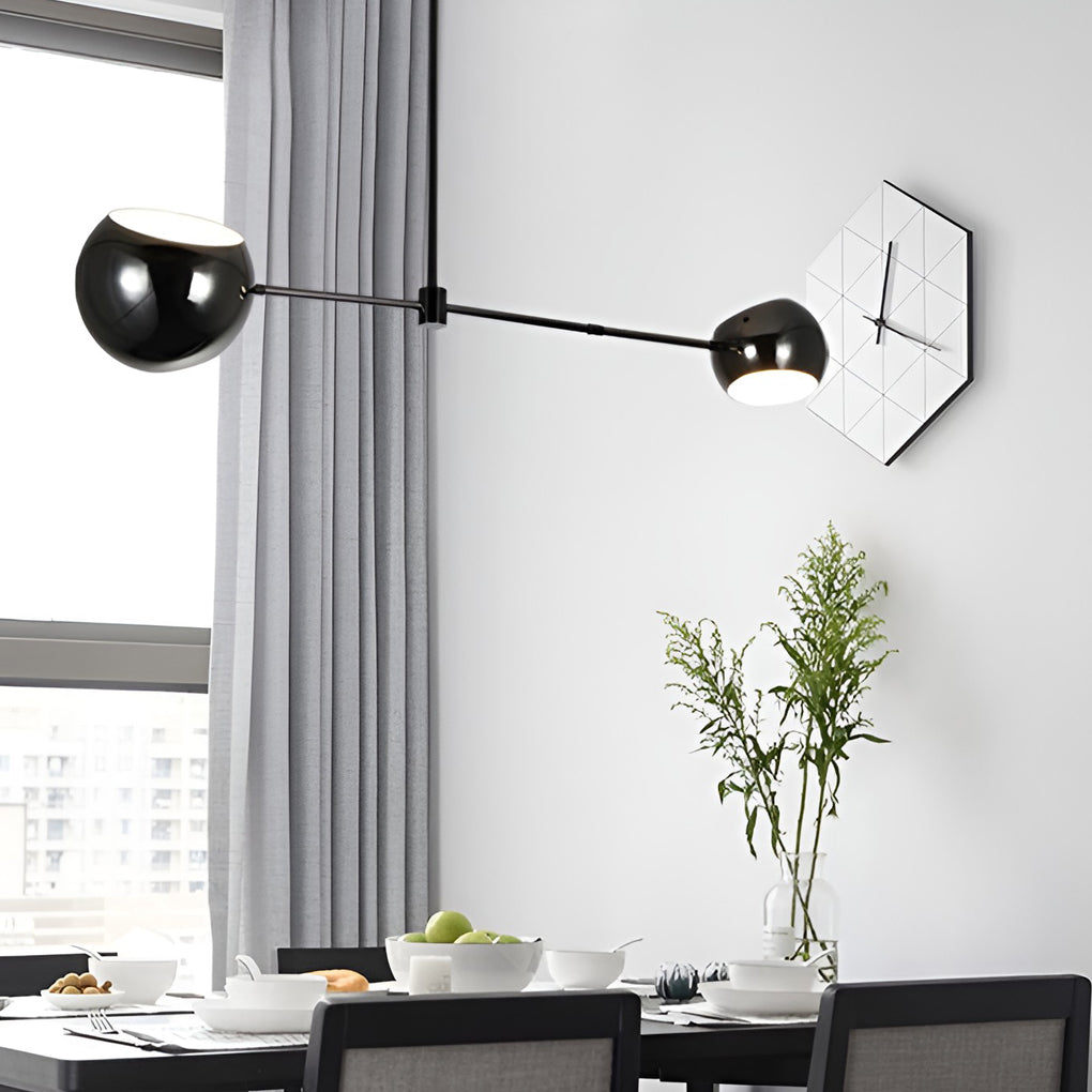 Geometric Linear Electroplating Black Modern Chandelier Hanging Ceiling Lights