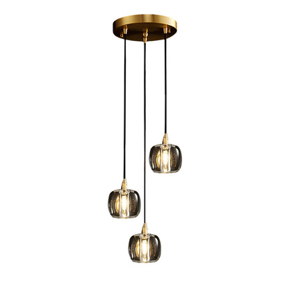 Long Spiral Cubes Crystal Pendant Light Dimmable Chandelier for Staircase