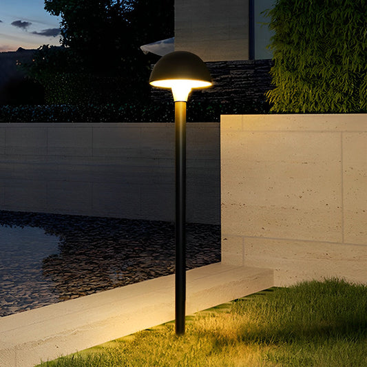 Creative Mushroom Shape Outdoor Waterproof LED Black Modern Lawn Lamp