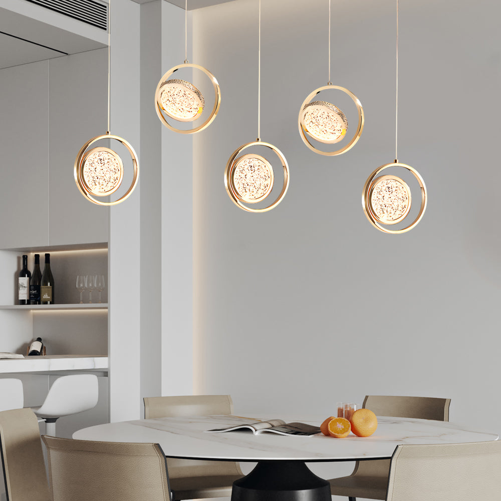 Round 270° Rotating Acrylic Luxury 3 Step Dimming Modern Pendant Lights