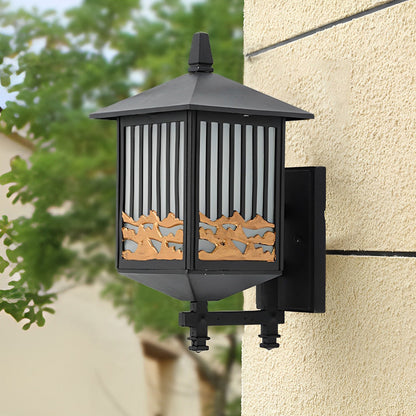 Retro Waterproof LED Black Modern Solar Wall Lights Outdoor Wall Sconce