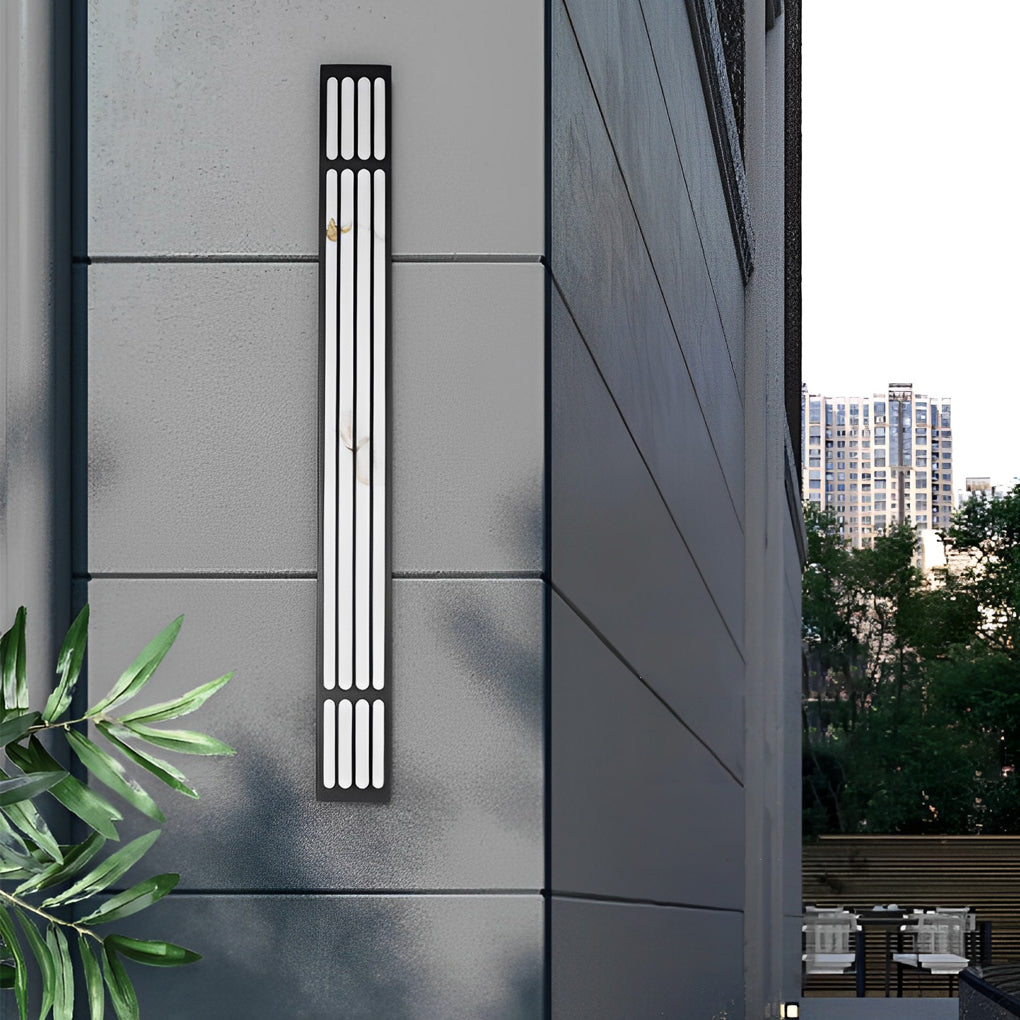 Long Strip Rectangular Waterproof LED Black Modern Outdoor Wall Lamp